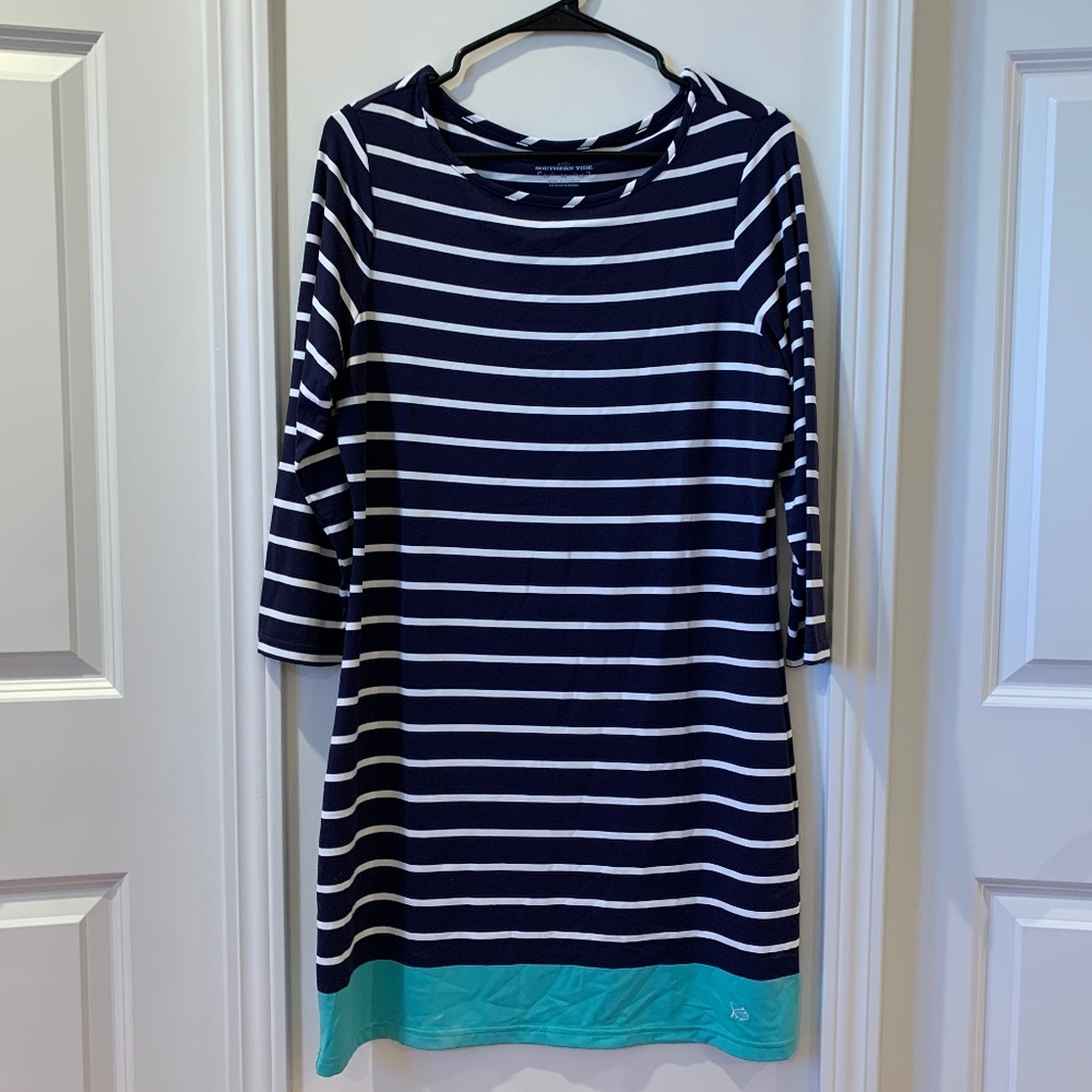 Southern Tide Navy Blue Striped Cover-up